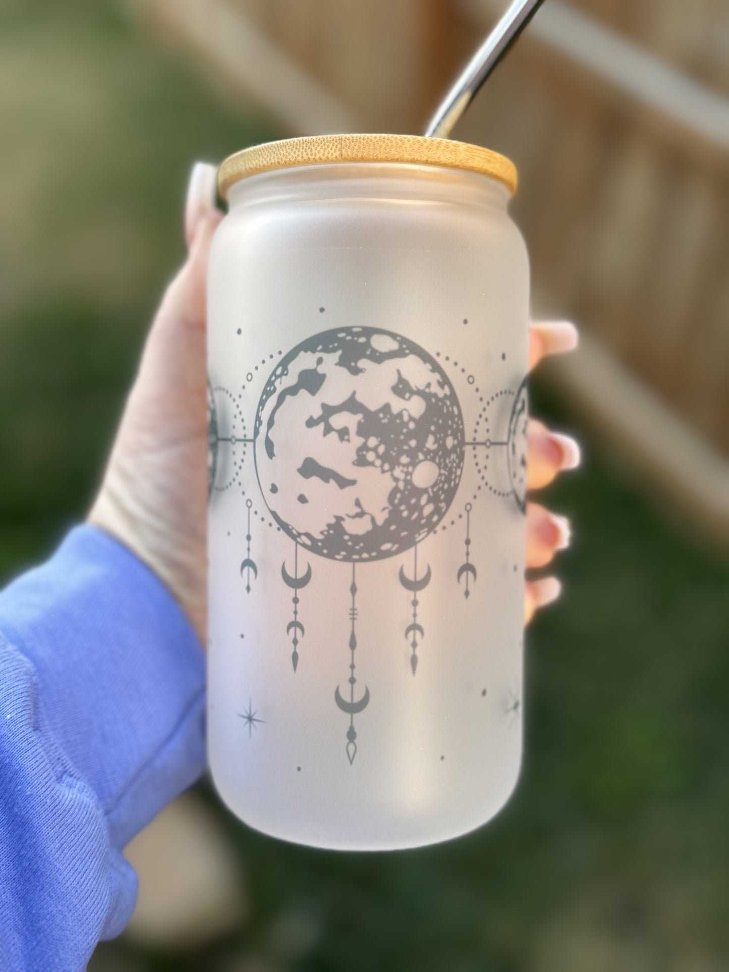 Moon Vibes 18oz Glass Cup