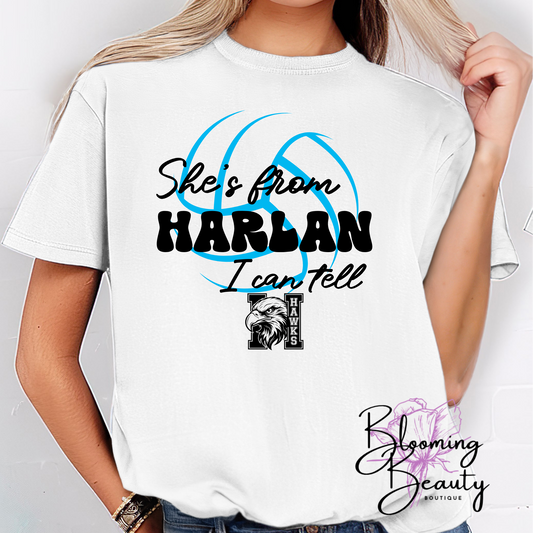 She's from Harlan I can tell Volleyball T-Shirt
