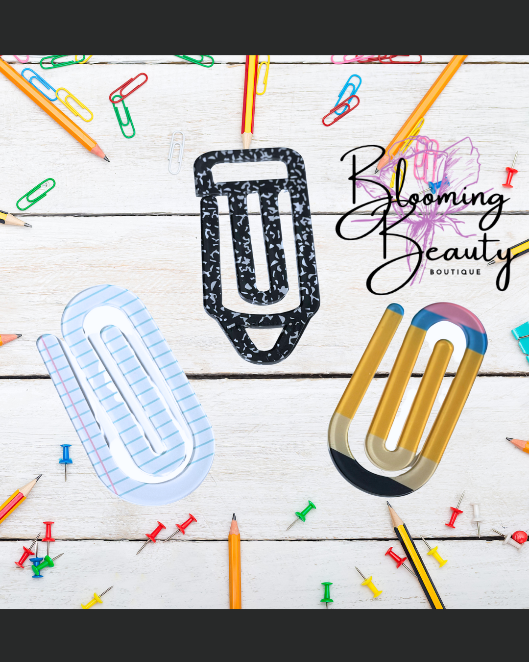 Jumbo acrylic paper clips