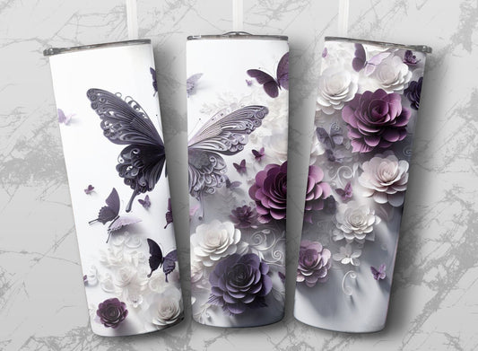 Purple Butterfly 20oz Tumbler