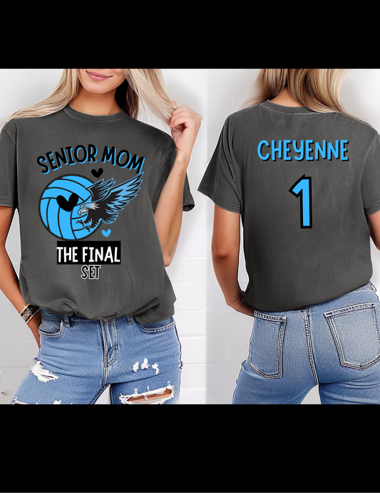 Custom Senior Mom Volleyball T-Shirt