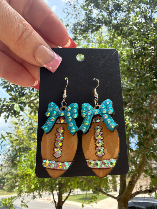 Football Bedazzled Earrings