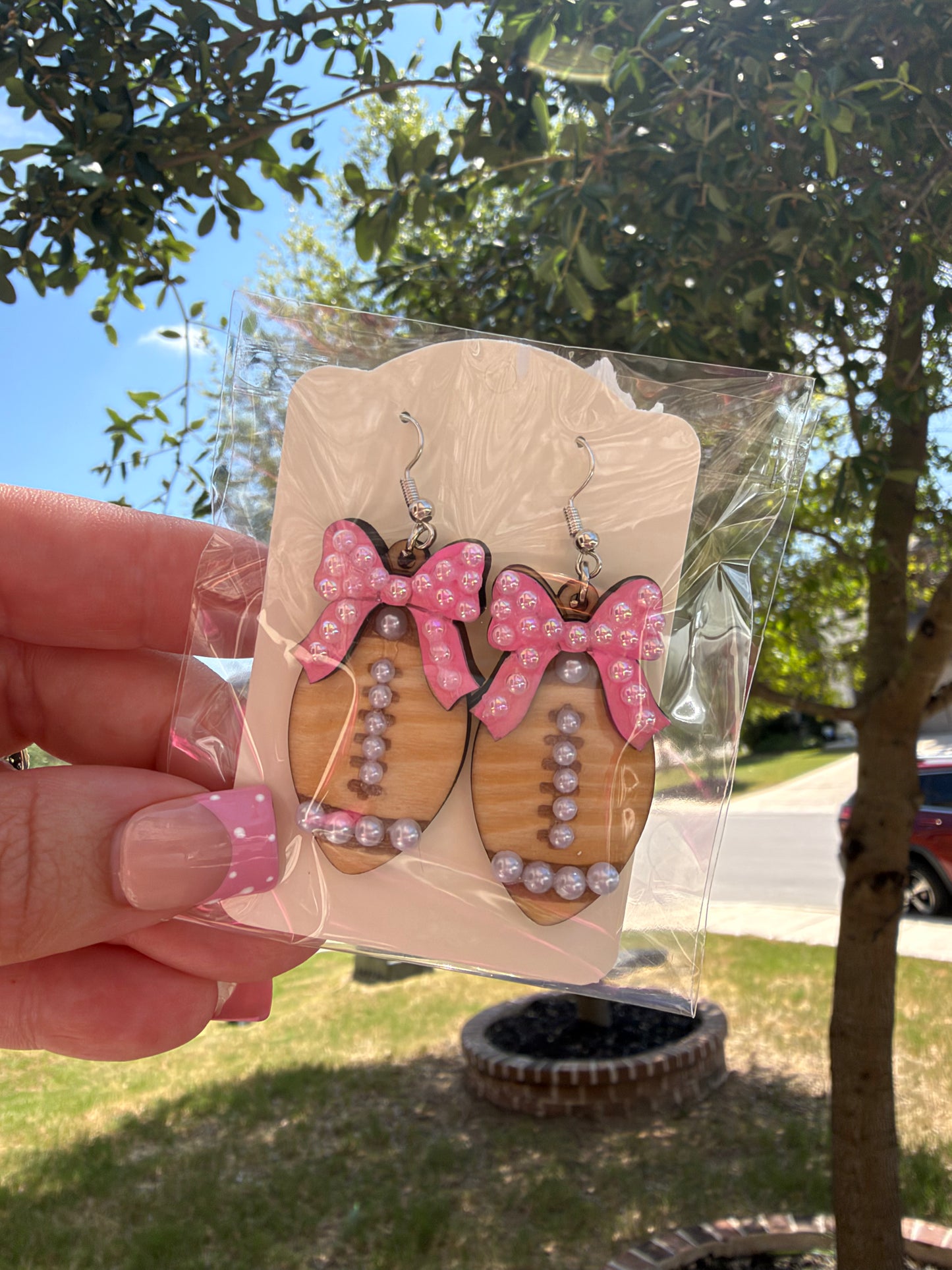 Football Bedazzled Earrings