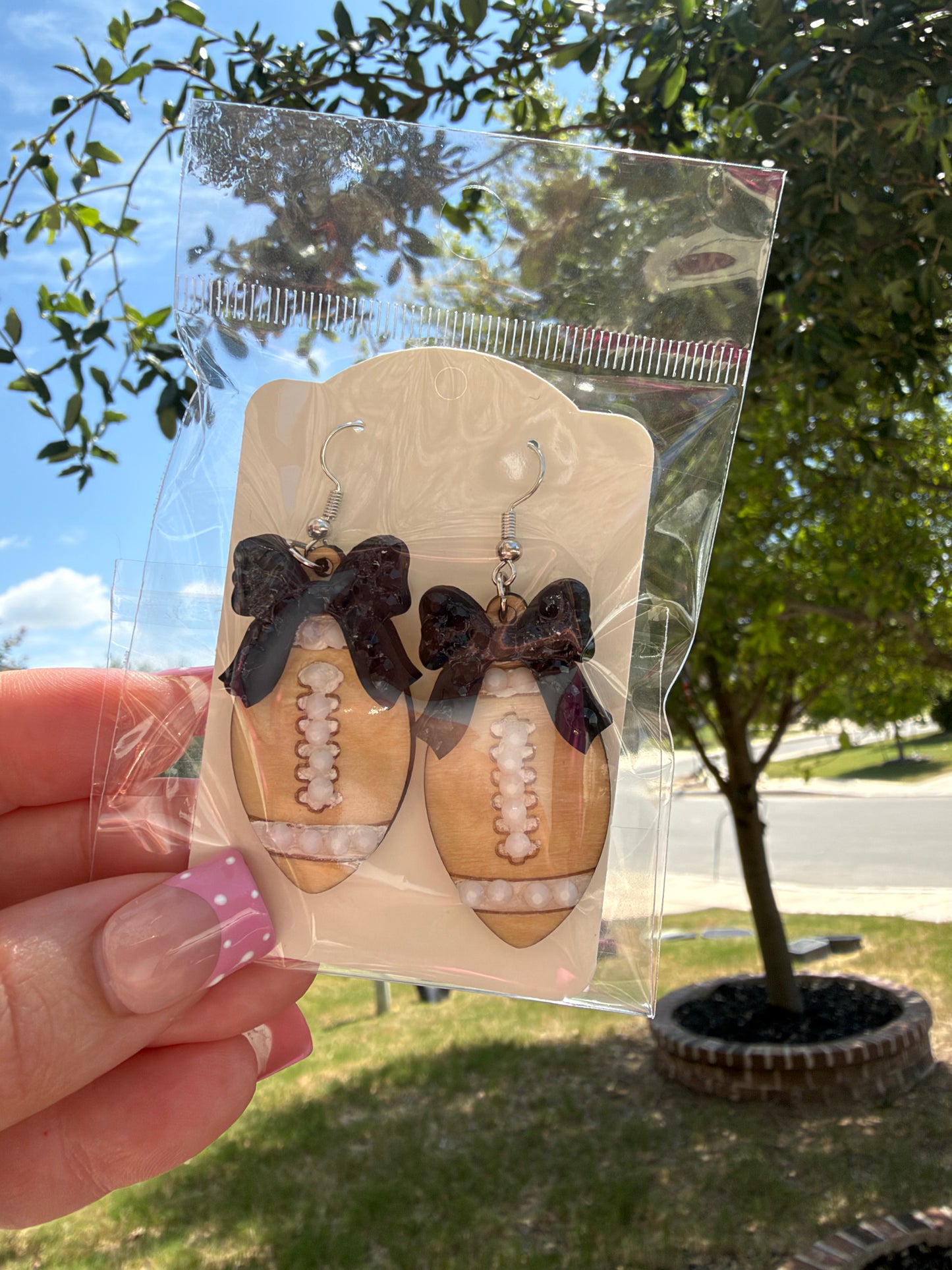 Football Bedazzled Earrings