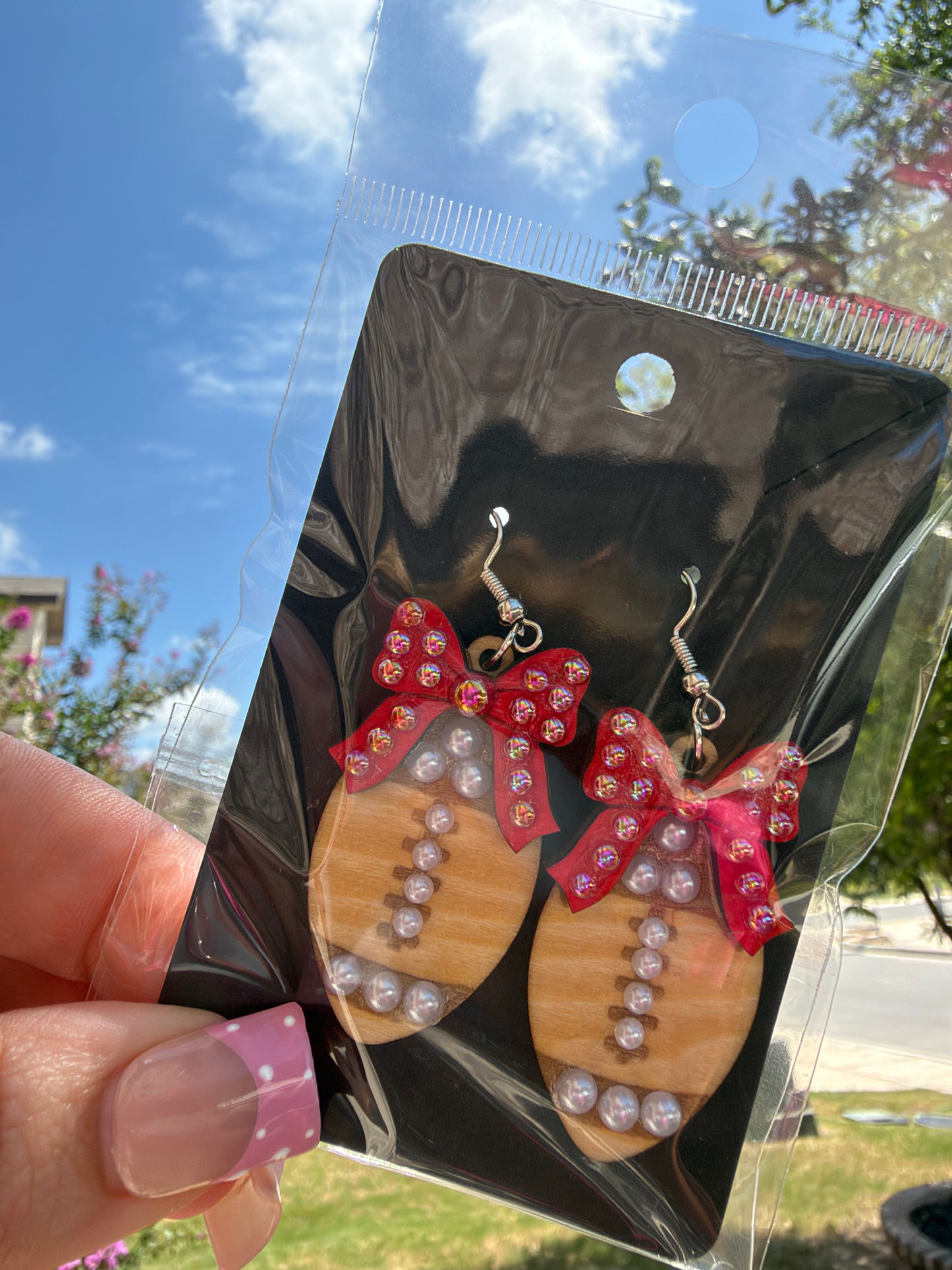 Football Bedazzled Earrings