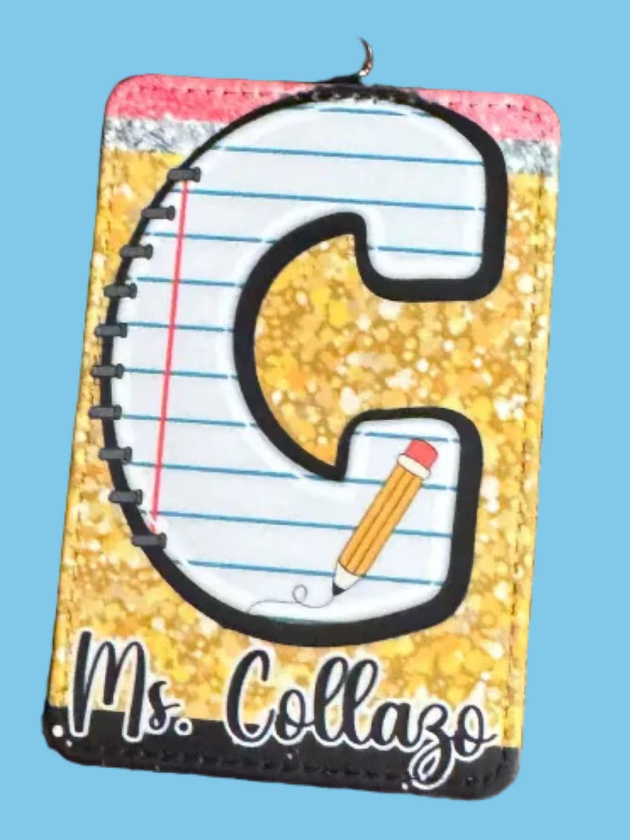 Custom Badge Holder (Pencil background)