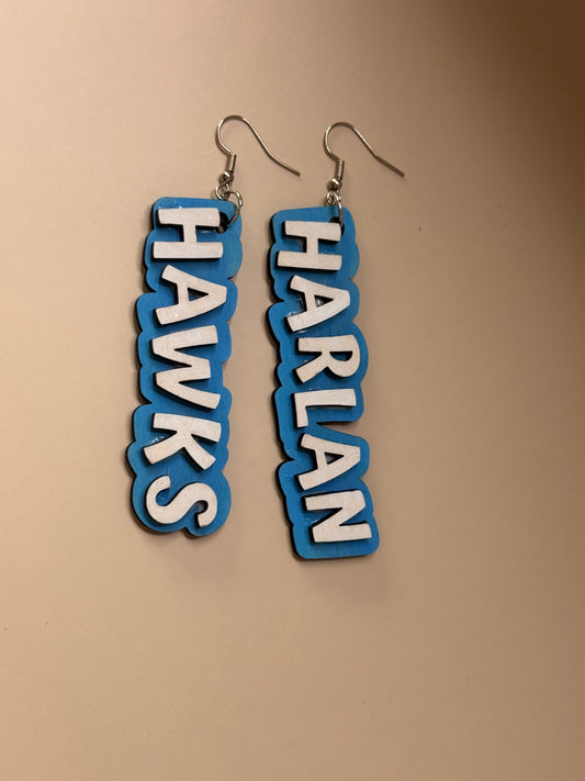 School Spirit Engraved And Hand Painted Earrings