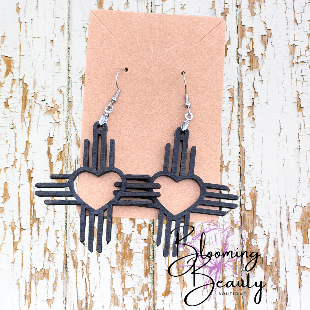 Zia Heart Engraved Earrings