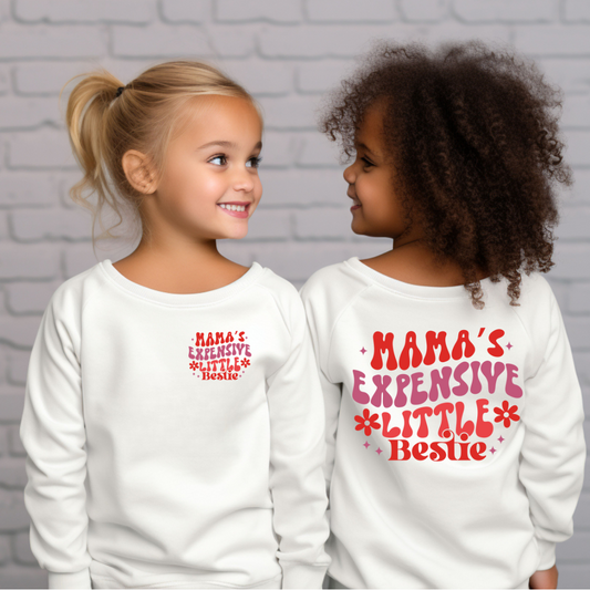 Momma's Expensive Little Bestie Childrens Crew Sweat Shirt