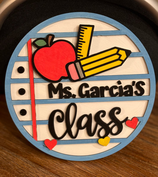 Engraved Custom Teacher sign