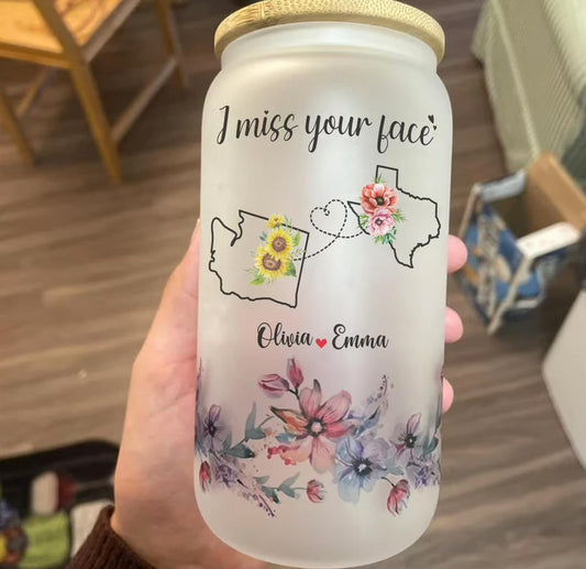 Miss Your Face 16oz Glass Cup